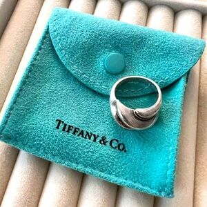 Tiffany & Co Signature Milgrain Silver 18K Gold Rope Shrimp Shell